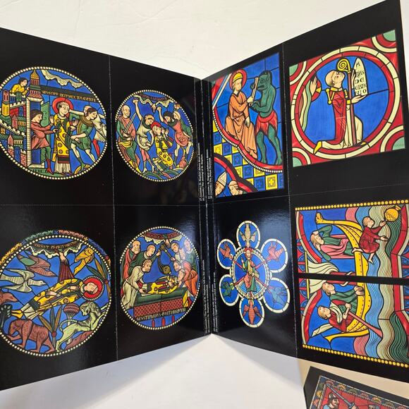 Dover Publications Chartres (24) and Le Mans(22) Stained Glass Windows Postcards - Picture 9 of 11